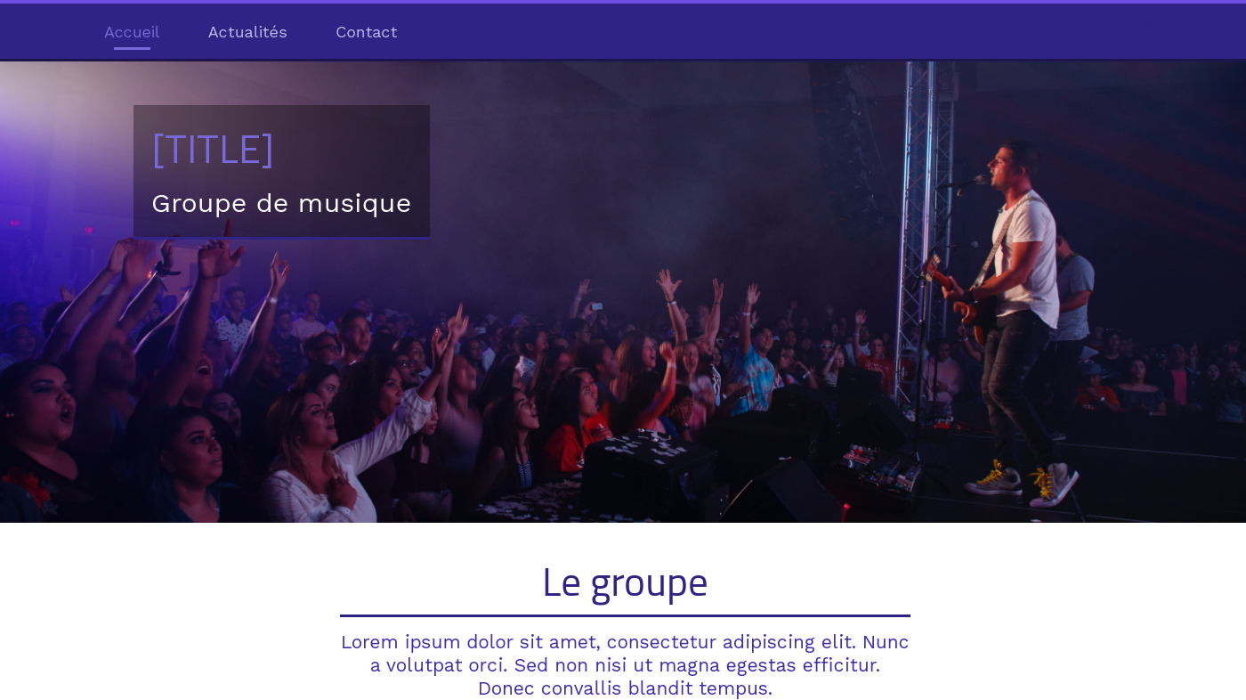 Theme for website creation of Musique
